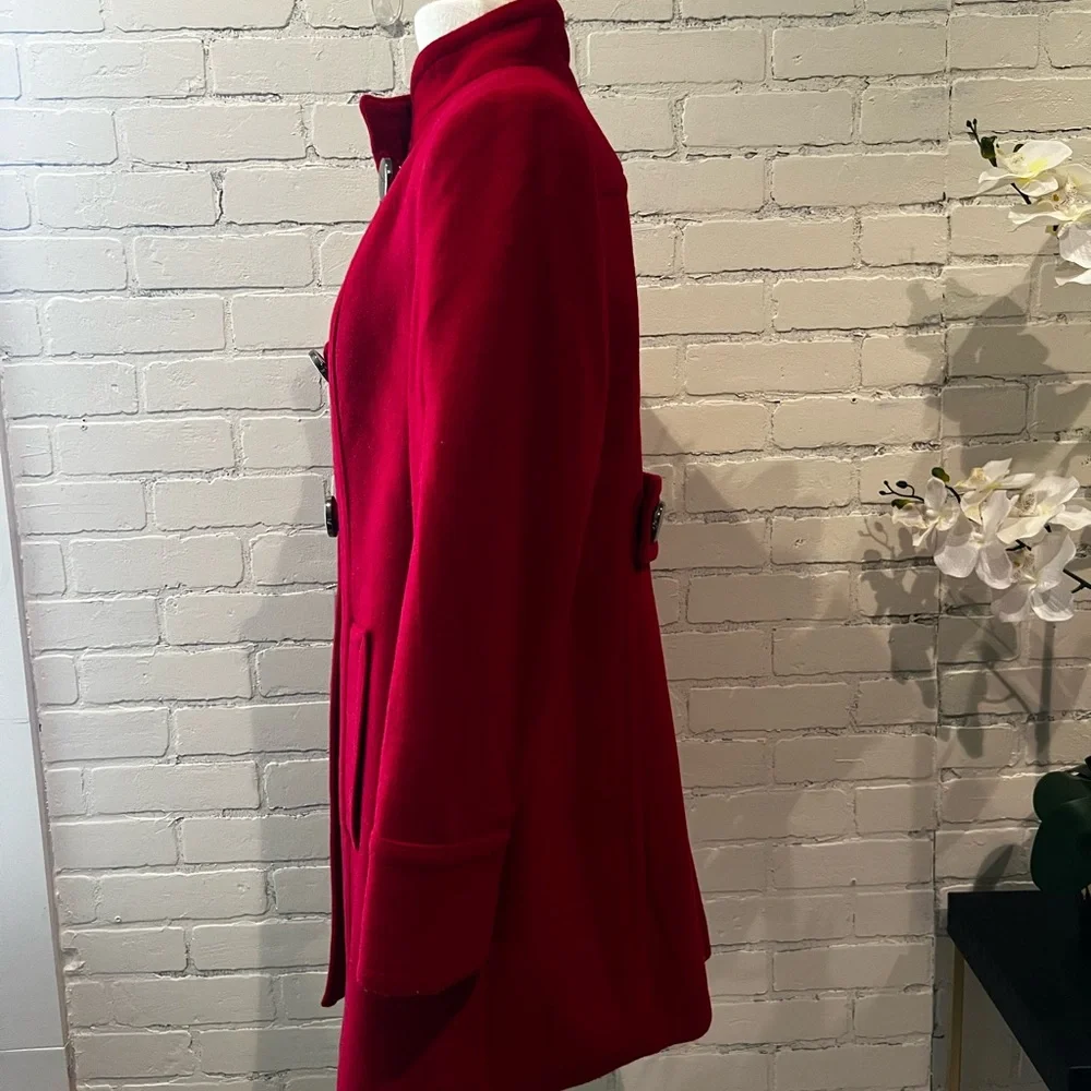 Style & Co petite Vibrant Red Wool Coat size M - Picture 3 of 8